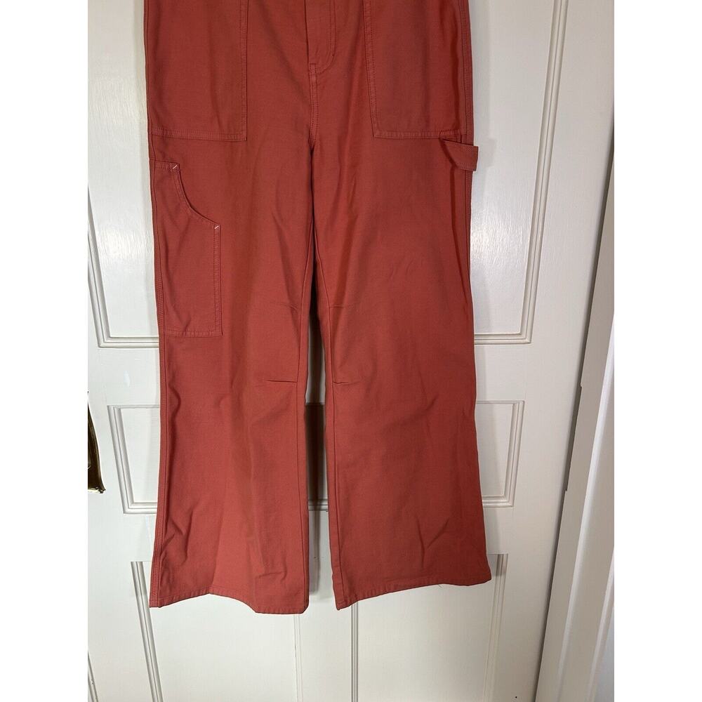 Pilcro Painted Puddle Flare Cargo Pants Womens Size 28 Burnt Orange Boho - Picture 6 of 14